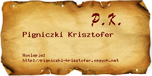 Pigniczki Krisztofer névjegykártya